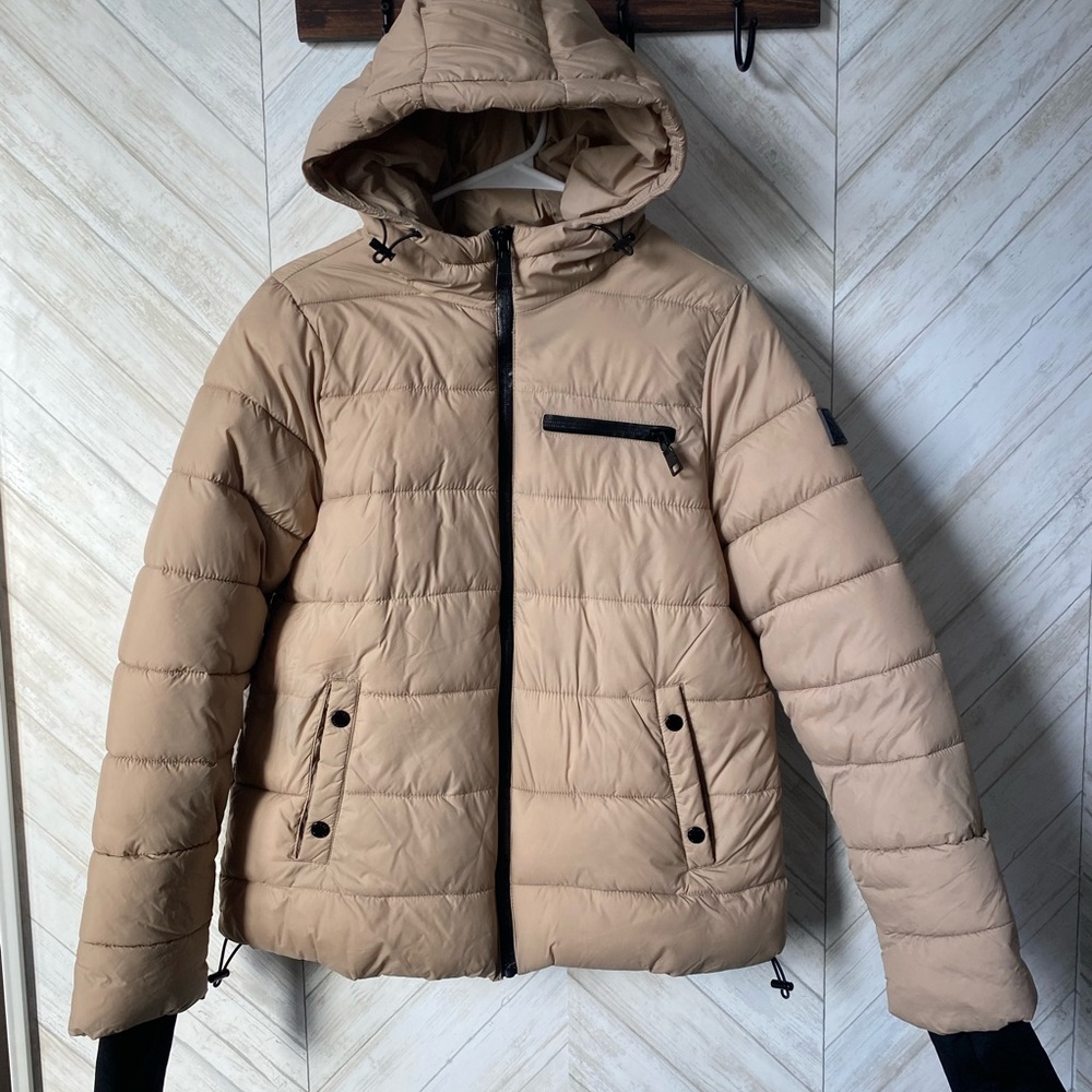 Tan Puffer Jacket - Picture 2 of 10